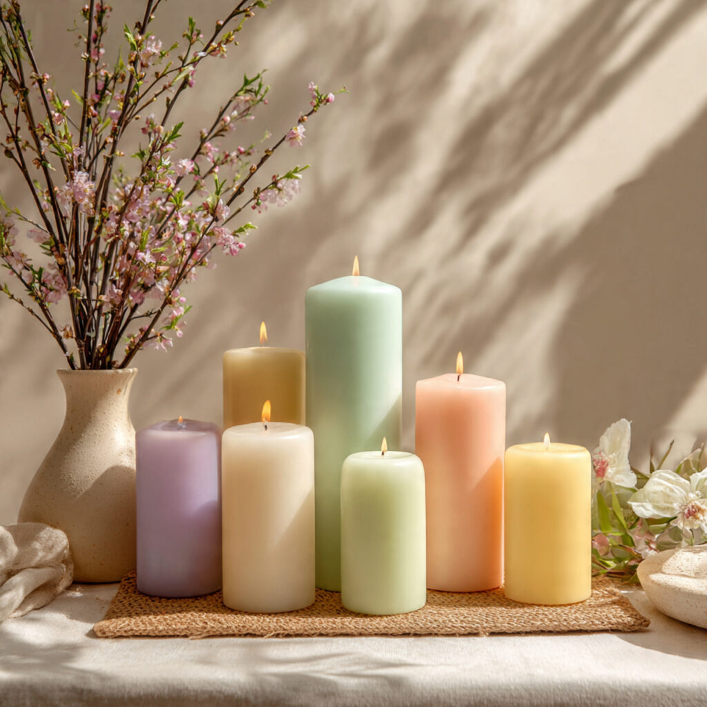 Pastel Candle Grouping