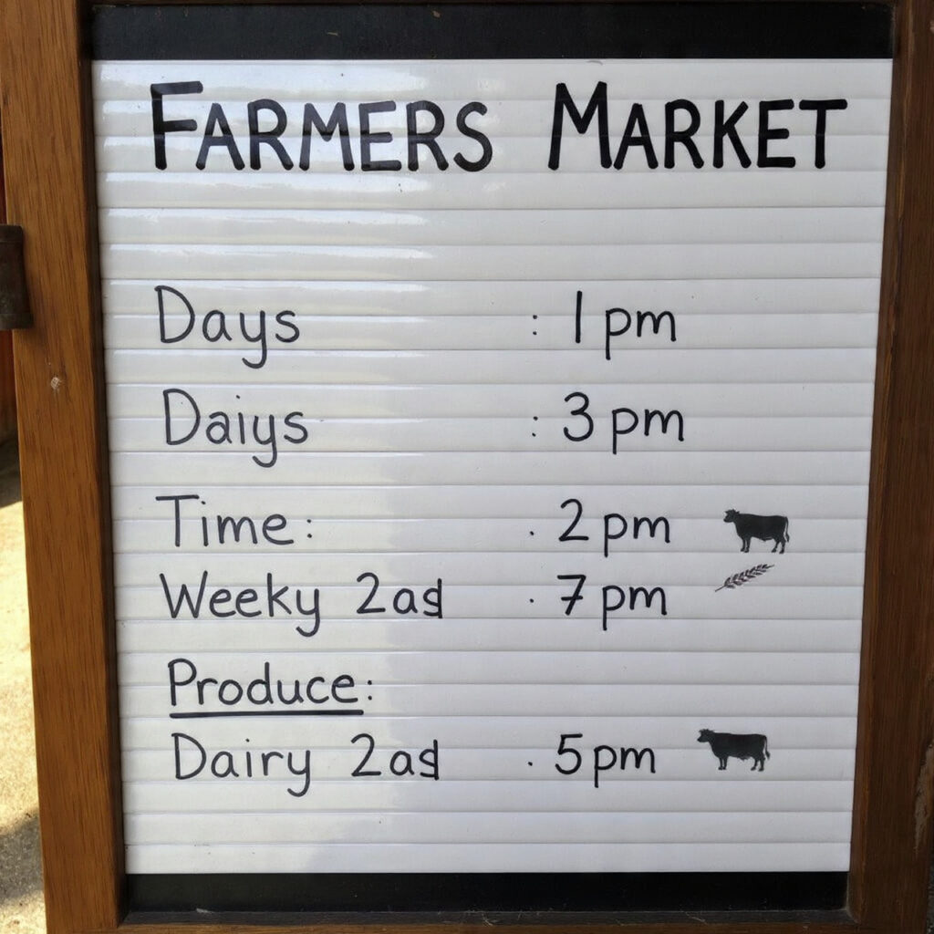Spring Farmers Market Schedule