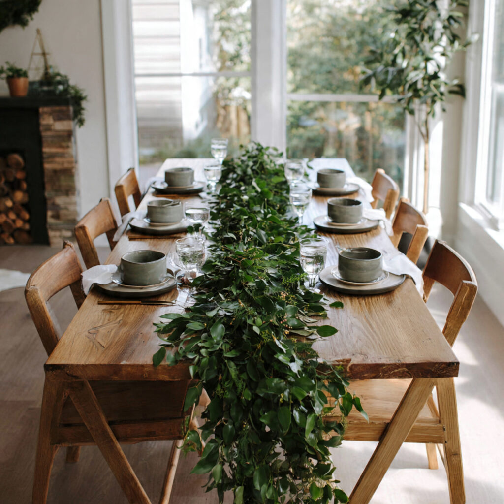 Spring Greenery Garland Runner