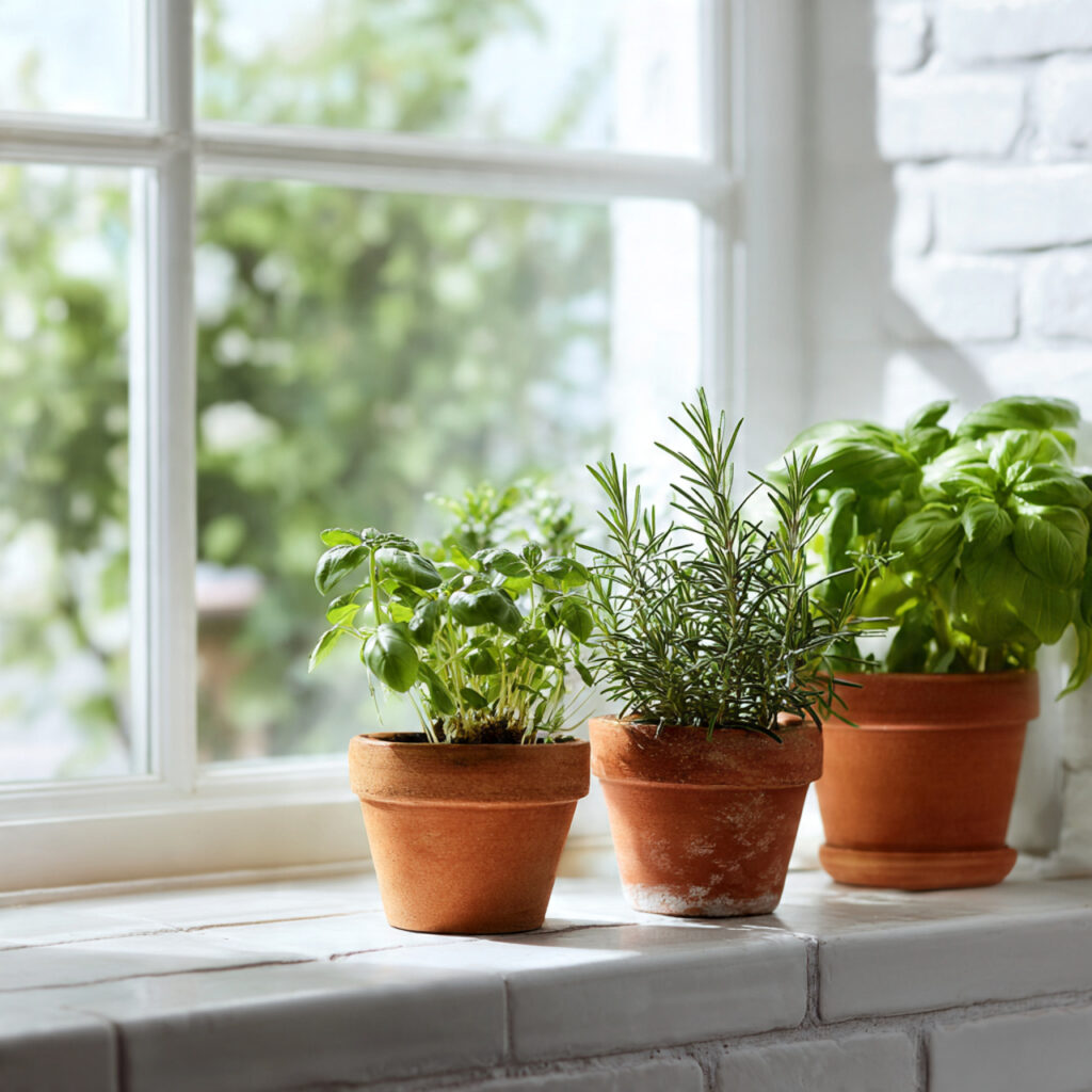 Add Fresh Herbs to the Kitchen Windowsill