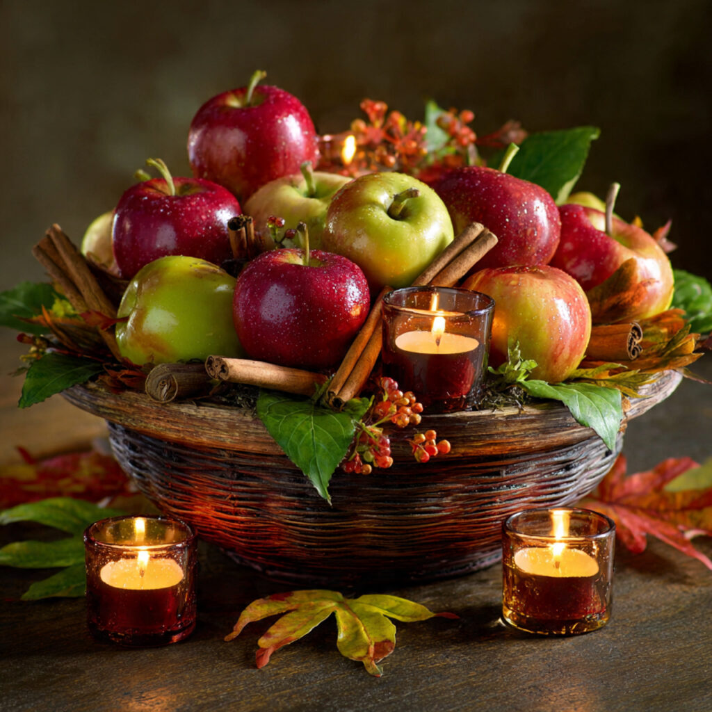 large bowl or basket filled with fresh red and gre