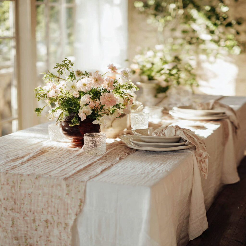 Layered Tablecloth and Runner