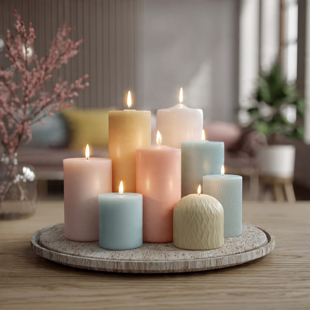 Pastel Candle Grouping
