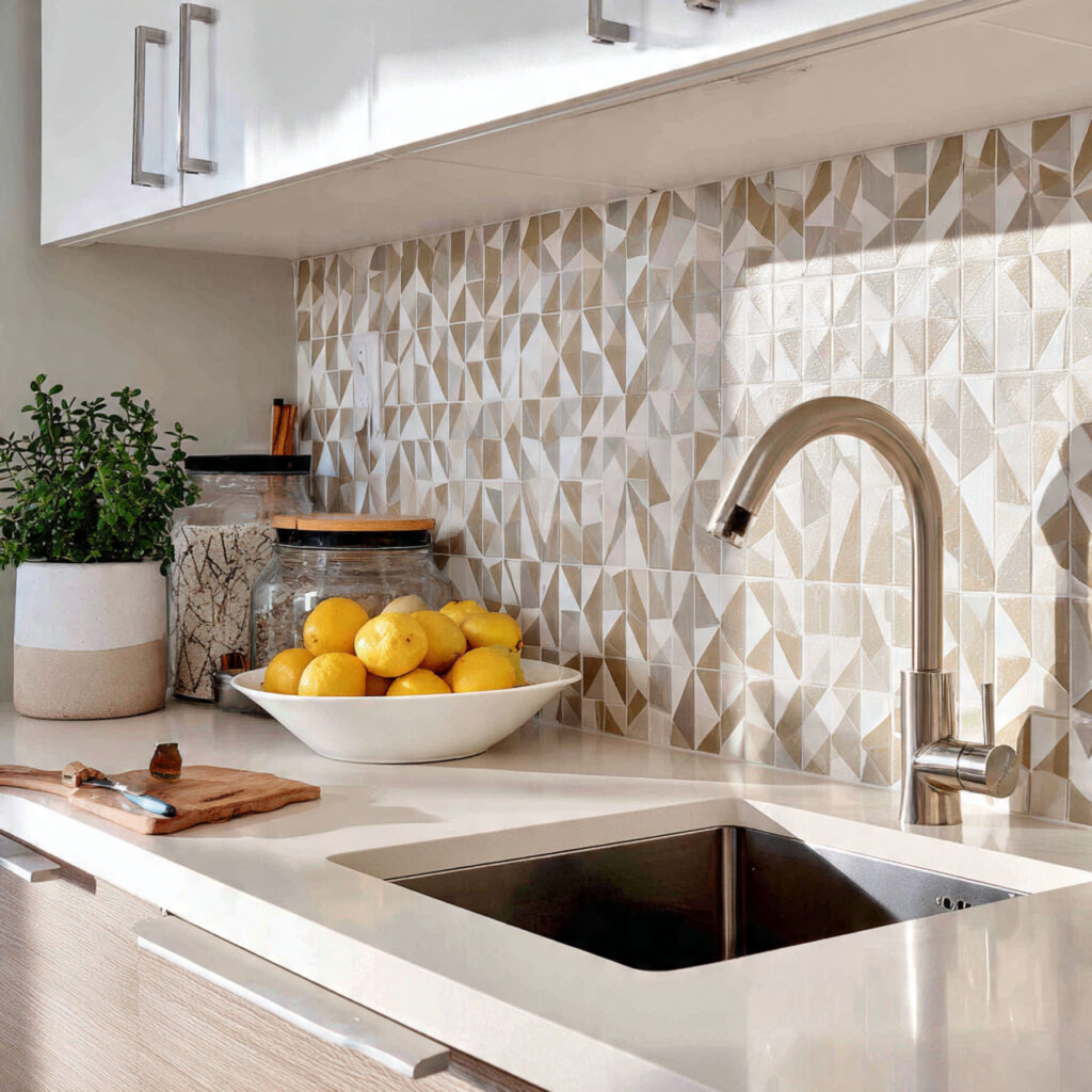 Adhesive Tile Backsplash