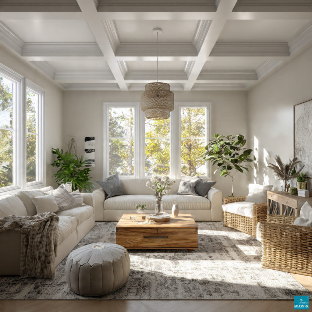 27 Bright Living Rooms for Spring Ideas That Feel Fresh, Airy, and Full of Light 17 Ceiling Paint in Bright White
