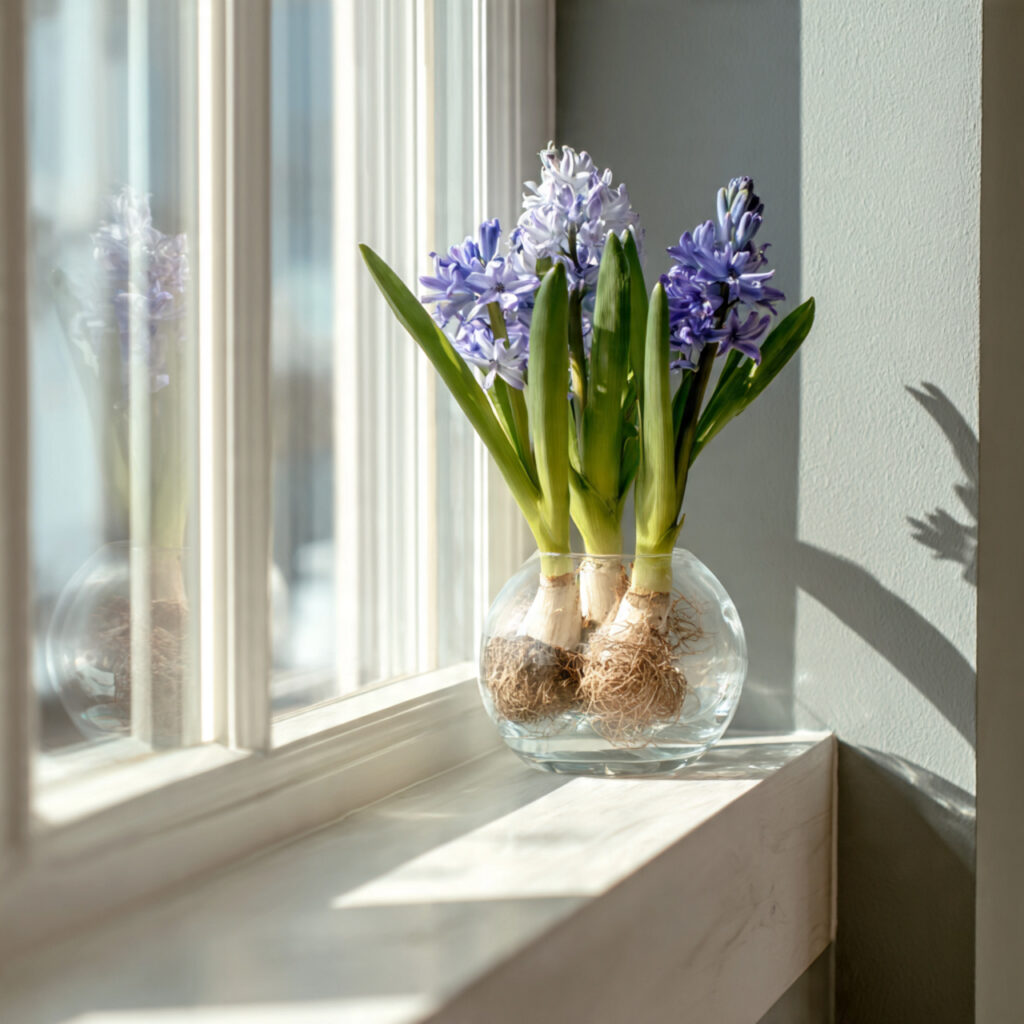 A Simple Bulb Vase on the Windowsill