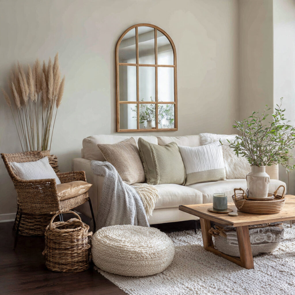 Woven and Natural Textures Throughout