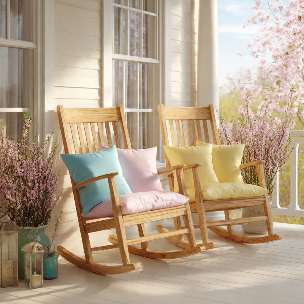 Rocking Chairs with Fresh Cushions