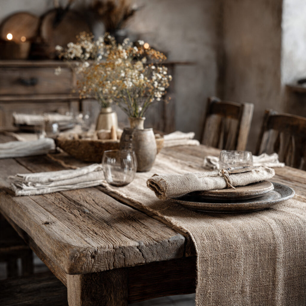 Burlap and Linen Layers