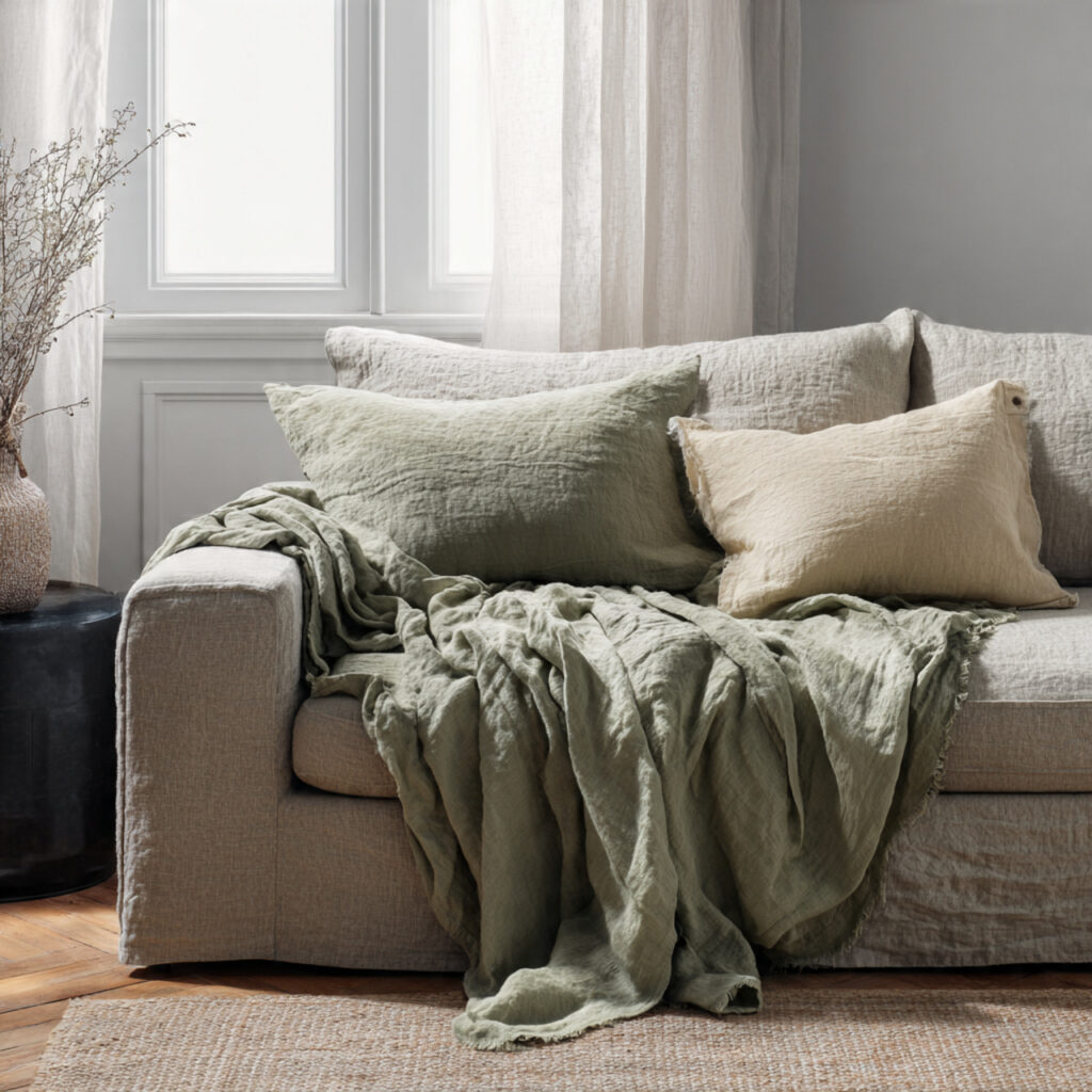 Lightweight Linen Throw Blankets