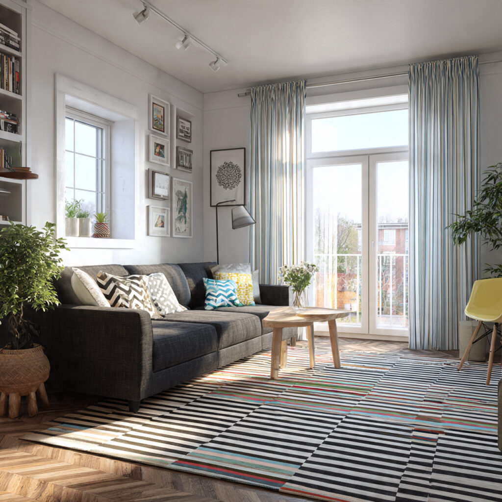 22 Small Apartment Spring Refresh Ideas That Make Your Space Feel Bigger and Brighter 13 Striped Patterns for Height