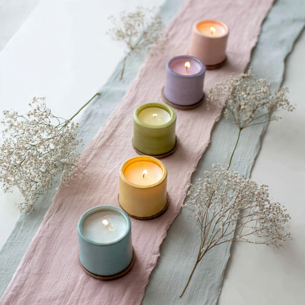 Pastel Runner with Candles