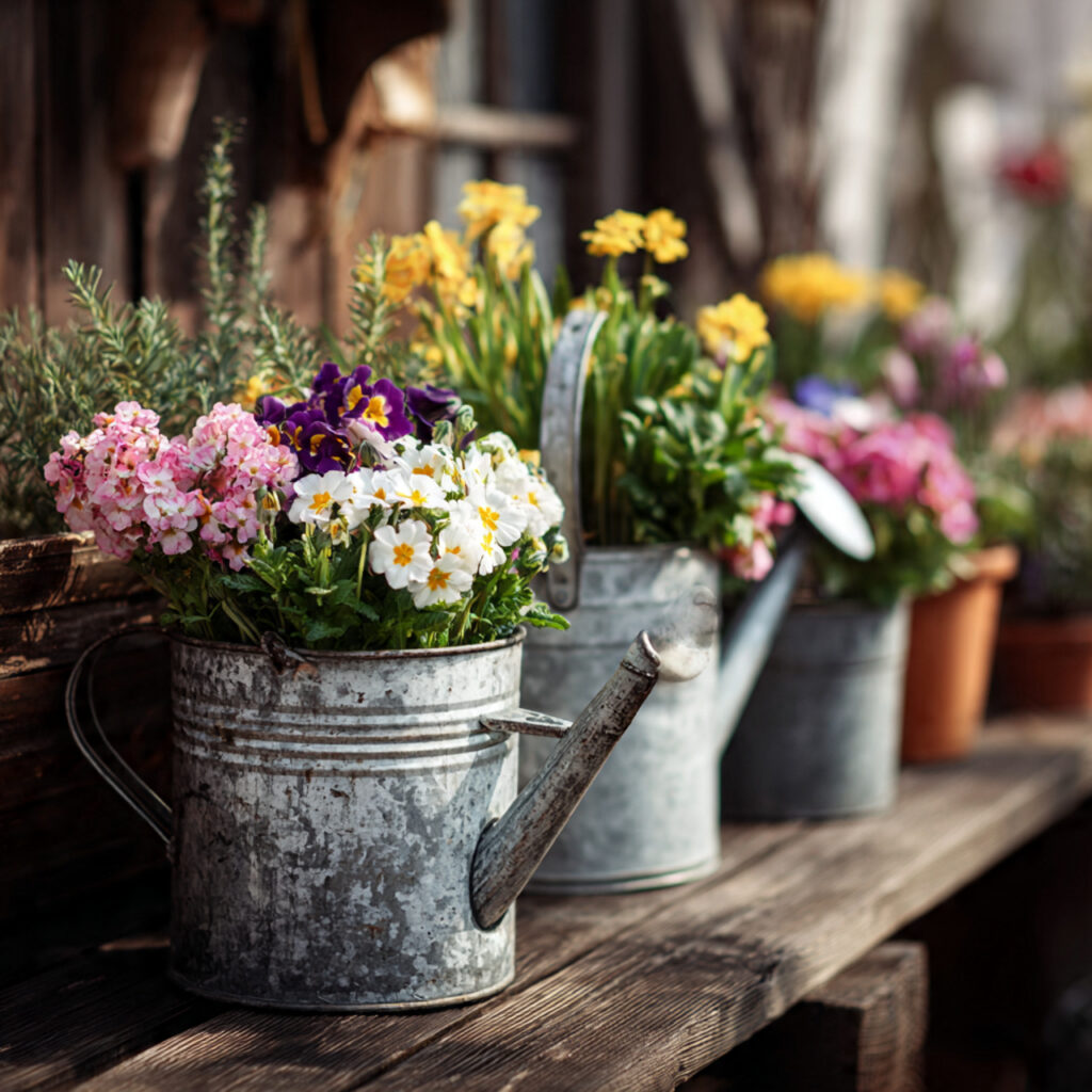 Galvanized Metal Planters