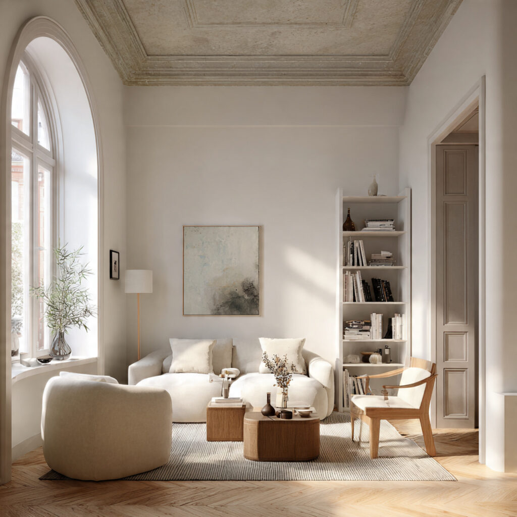 22 Small Apartment Spring Refresh Ideas That Make Your Space Feel Bigger and Brighter 4 All-White or Cream Color Palette