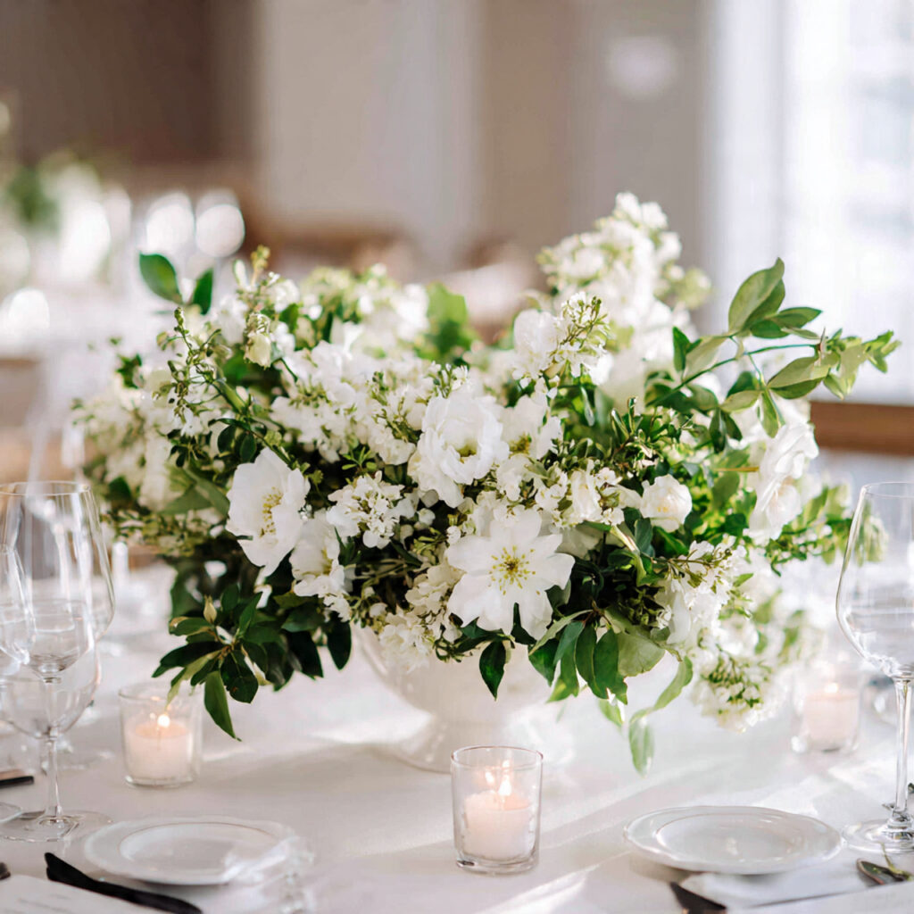 White and Green Floral Arrangement