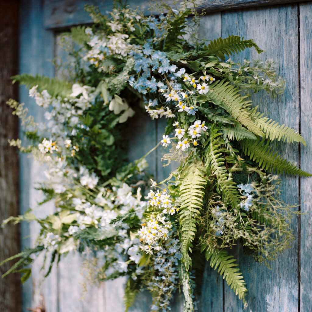 A Fern and Wildflower Wreath