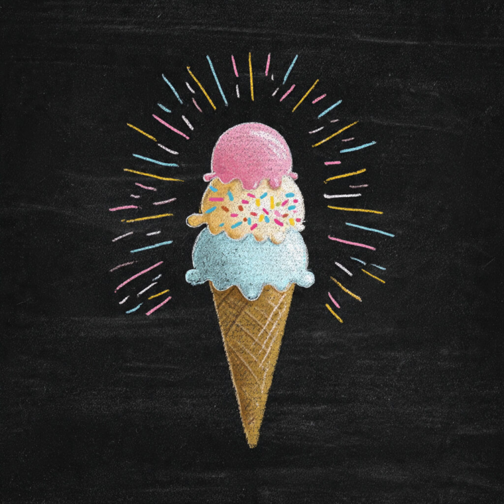 26 Summer Chalkboard Ideas That Add a Fun, Creative Touch to Your Home Try These Cute Designs Today 11 An Ice Cream Design