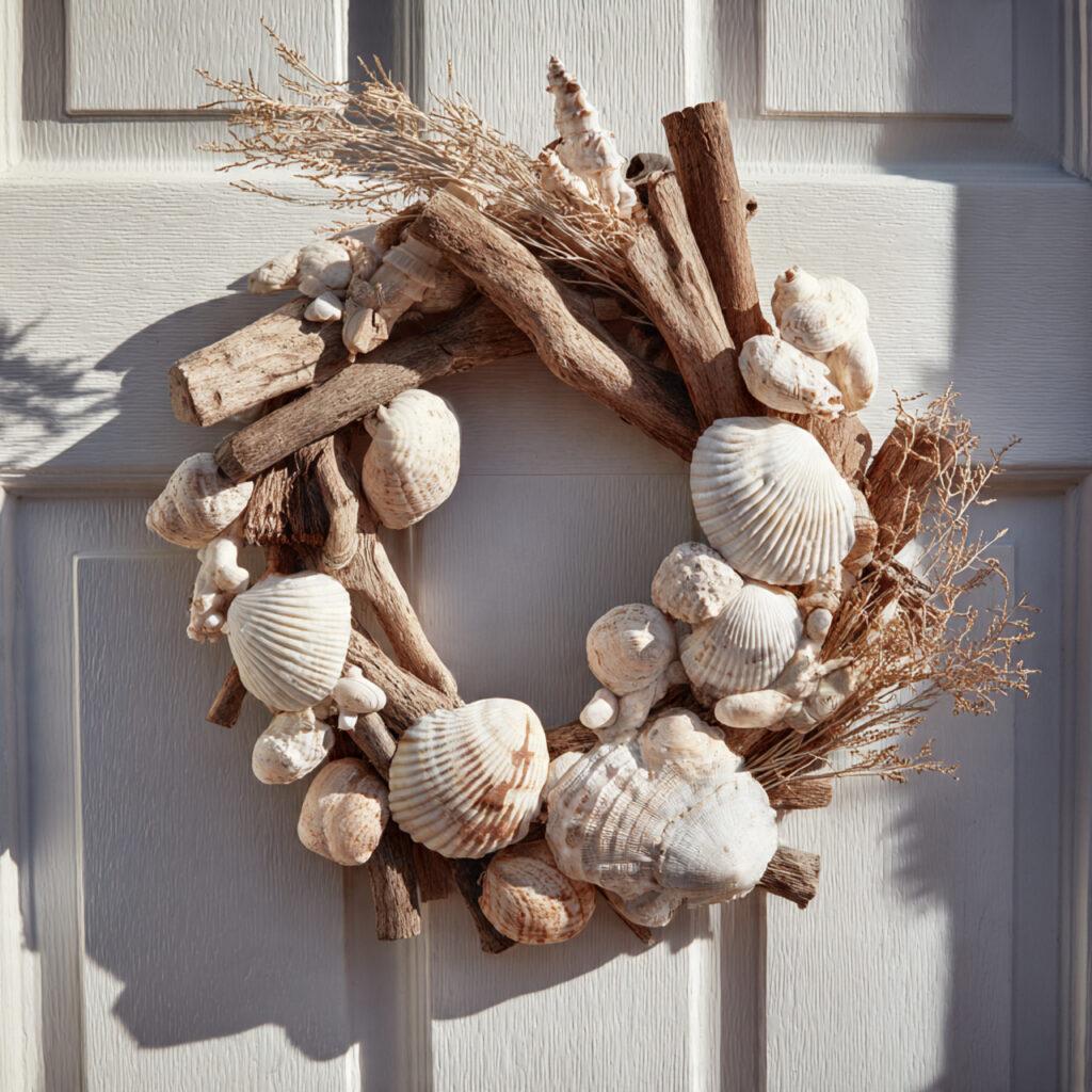 A Seashell and Driftwood Wreath