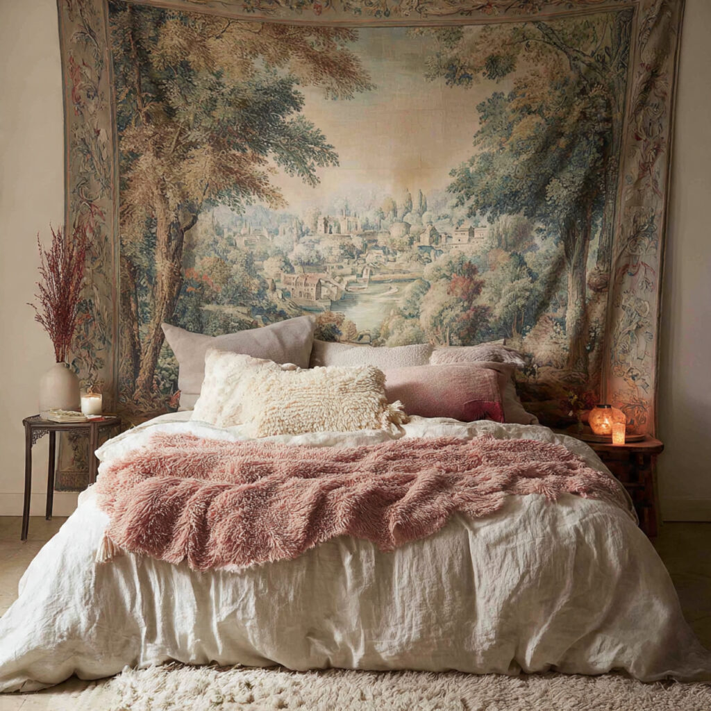 Hang Tapestry as a Bed Backdrop