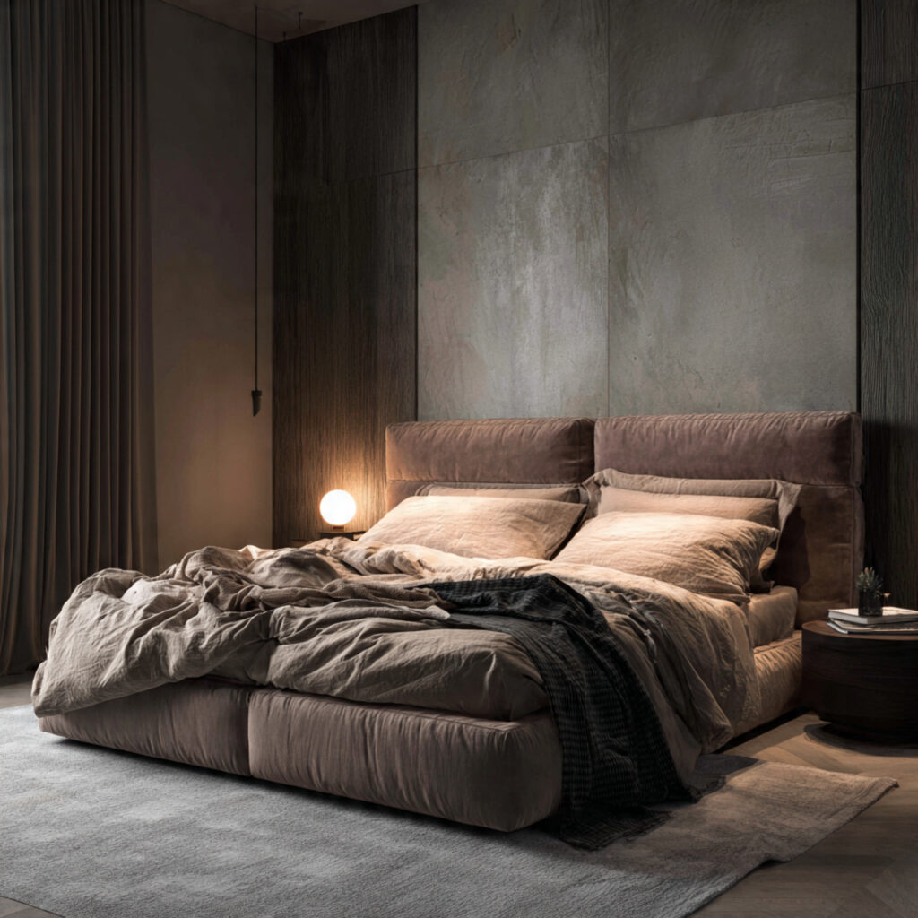 21 Cozy Bedroom Ideas That Make Your Space Warm, Relaxing, and Perfect for Everyday Comfort 12 Use an Upholstered Bed Frame in a Warm Fabric