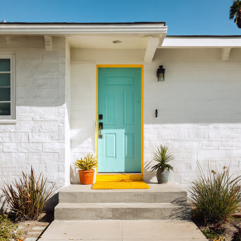 A Painted Front Door in a Summer Color