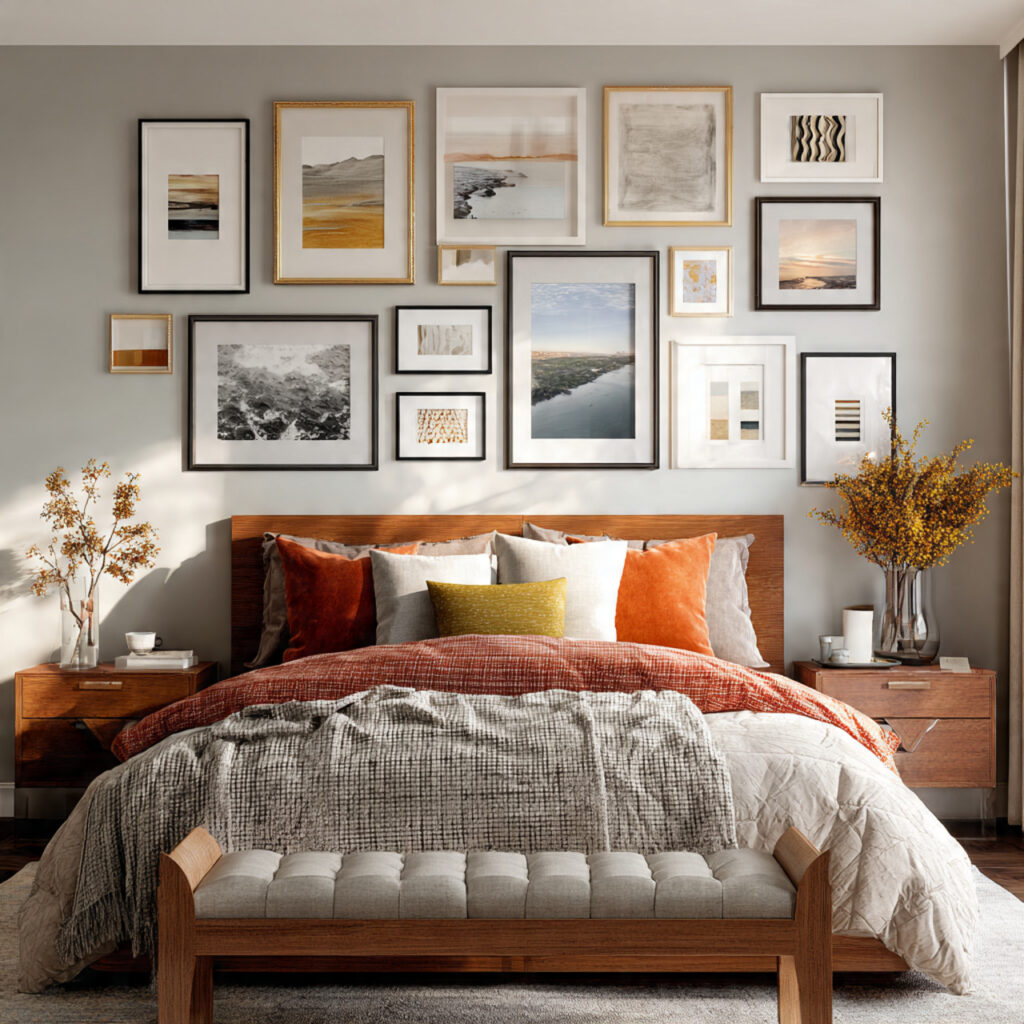 Create a Gallery Wall Above the Headboard