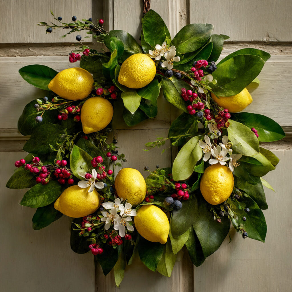 A Lemon and Berry Wreath