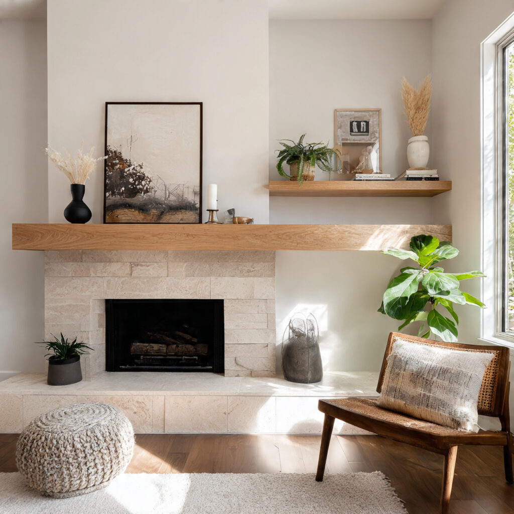 22 Fall Mantel Decorating Ideas for a Cozy Seasonal Refresh 15 Asymmetrical Balance