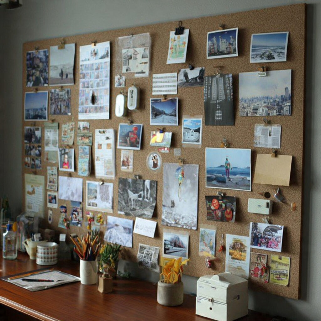 Display a Corkboard or Aesthetic Pegboard