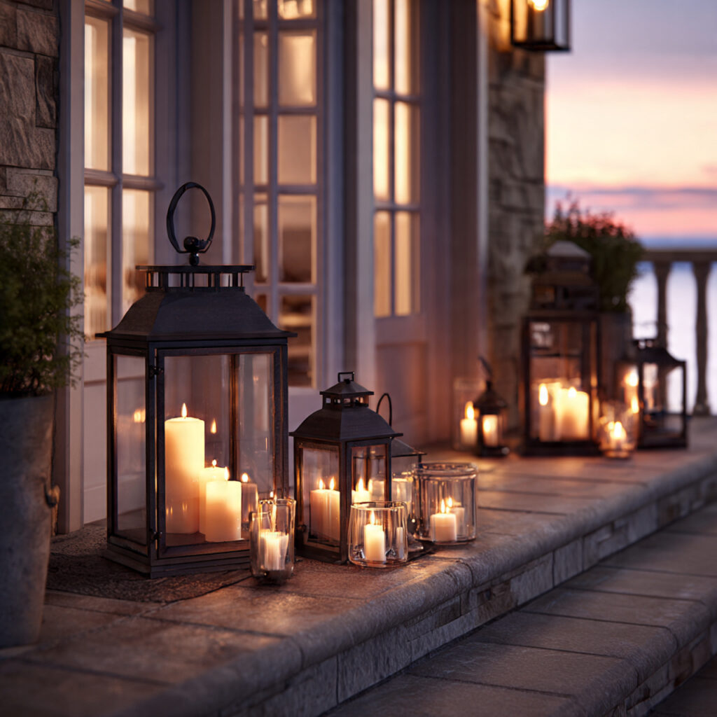 Lanterns and Candles for Evening Ambiance