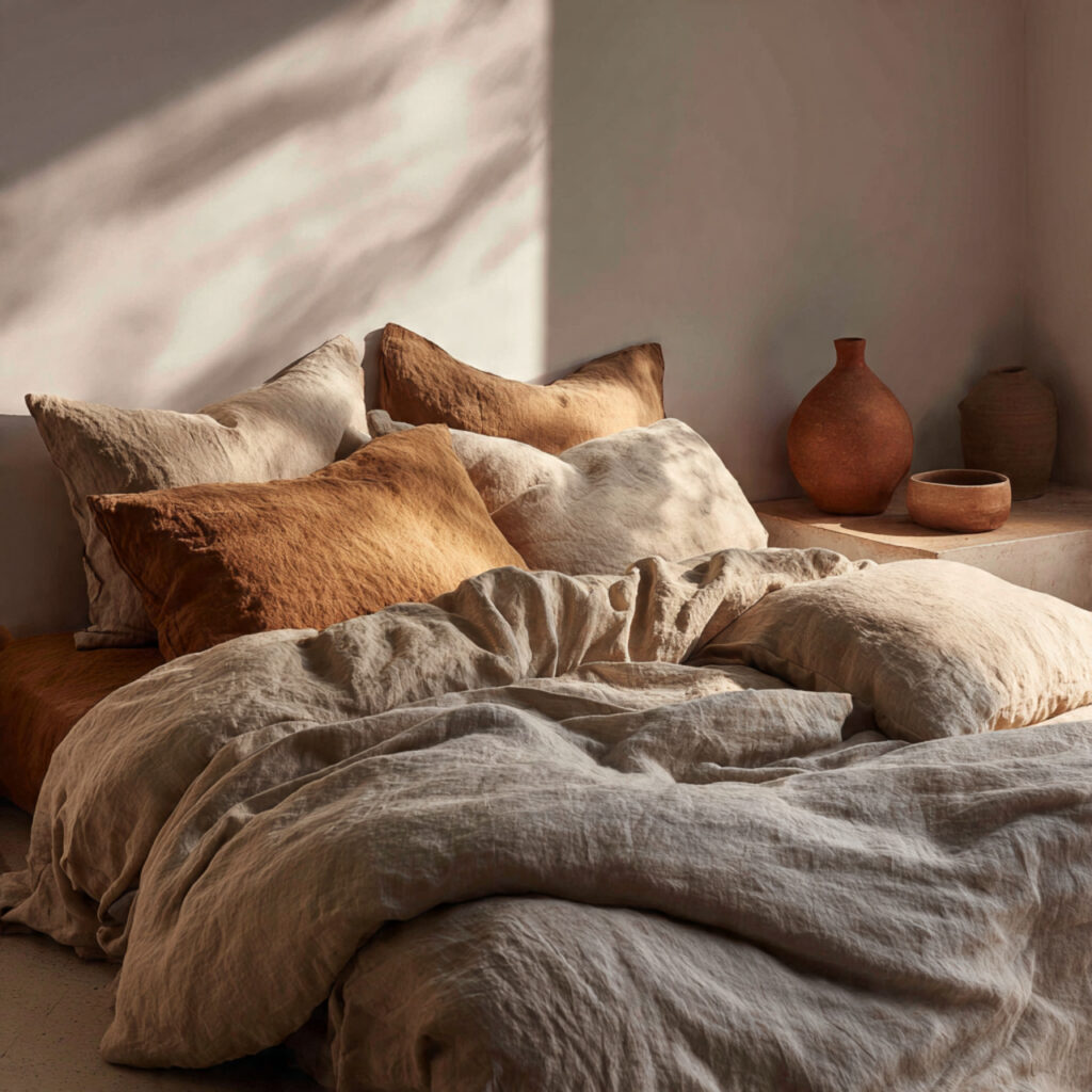28 Bedroom Ideas 2026 That Bring Modern Trends and Fresh Style Into Your Space Stay Ahead Now 16 Use Linen Bedding in Earthy, Washed Tones