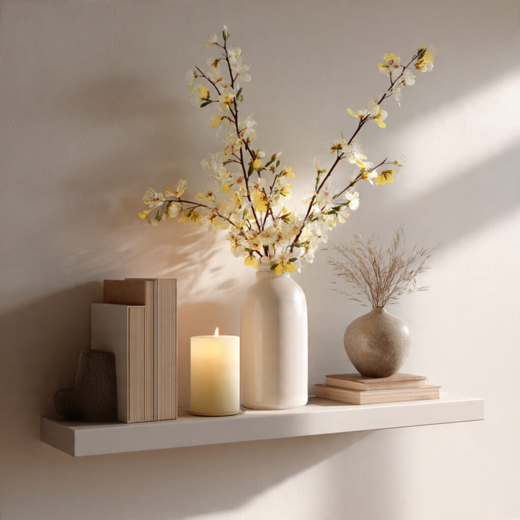 A Spring Mantel or Shelf Display