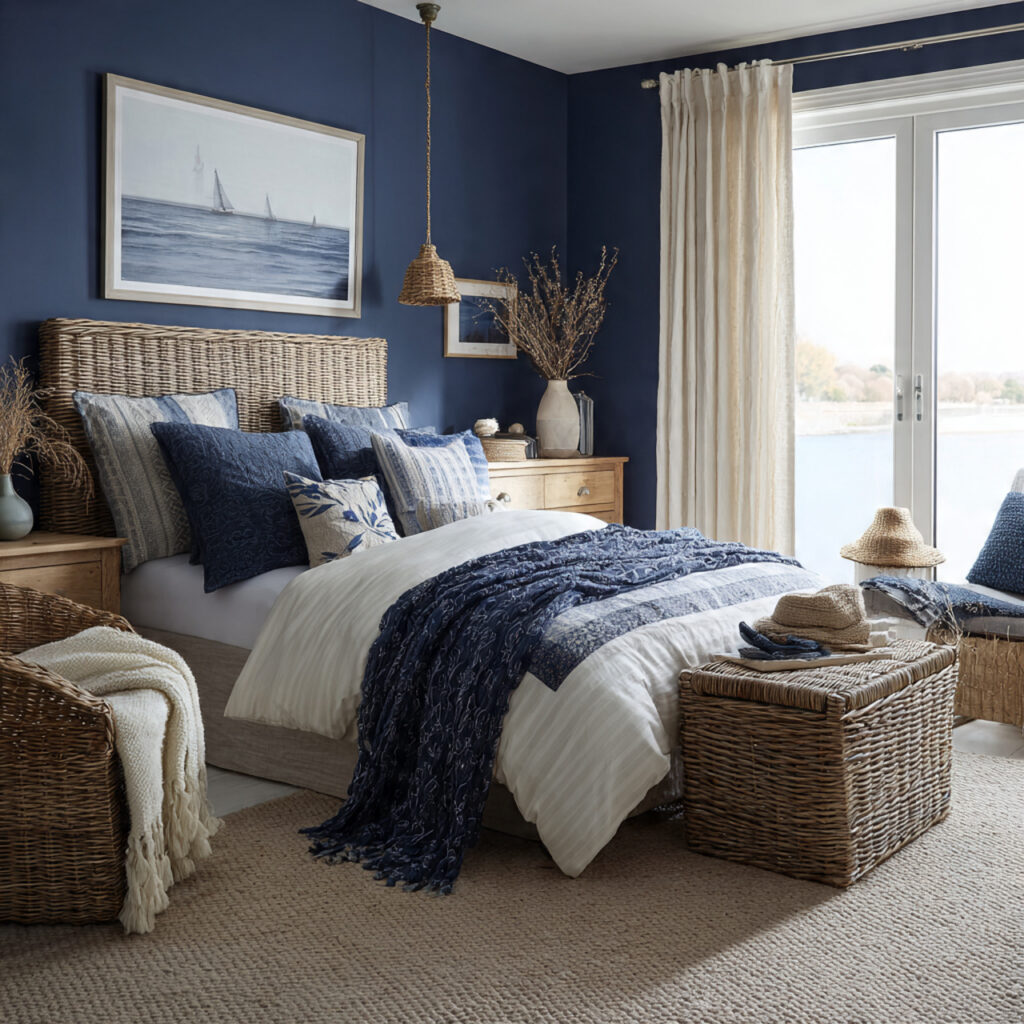 Preppy Nautical Rope and Wicker Accessory Bedroom