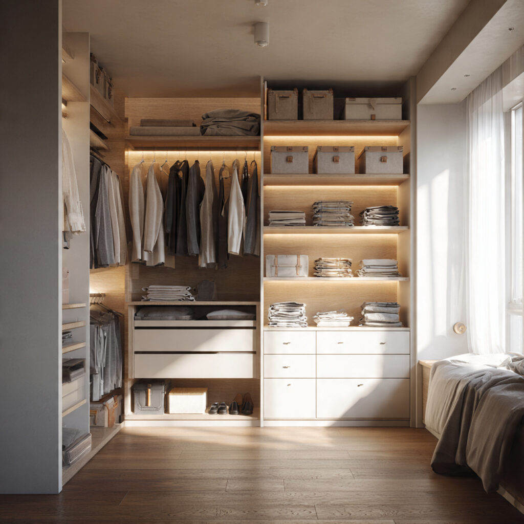 Adequate Storage for Two People's Belongings