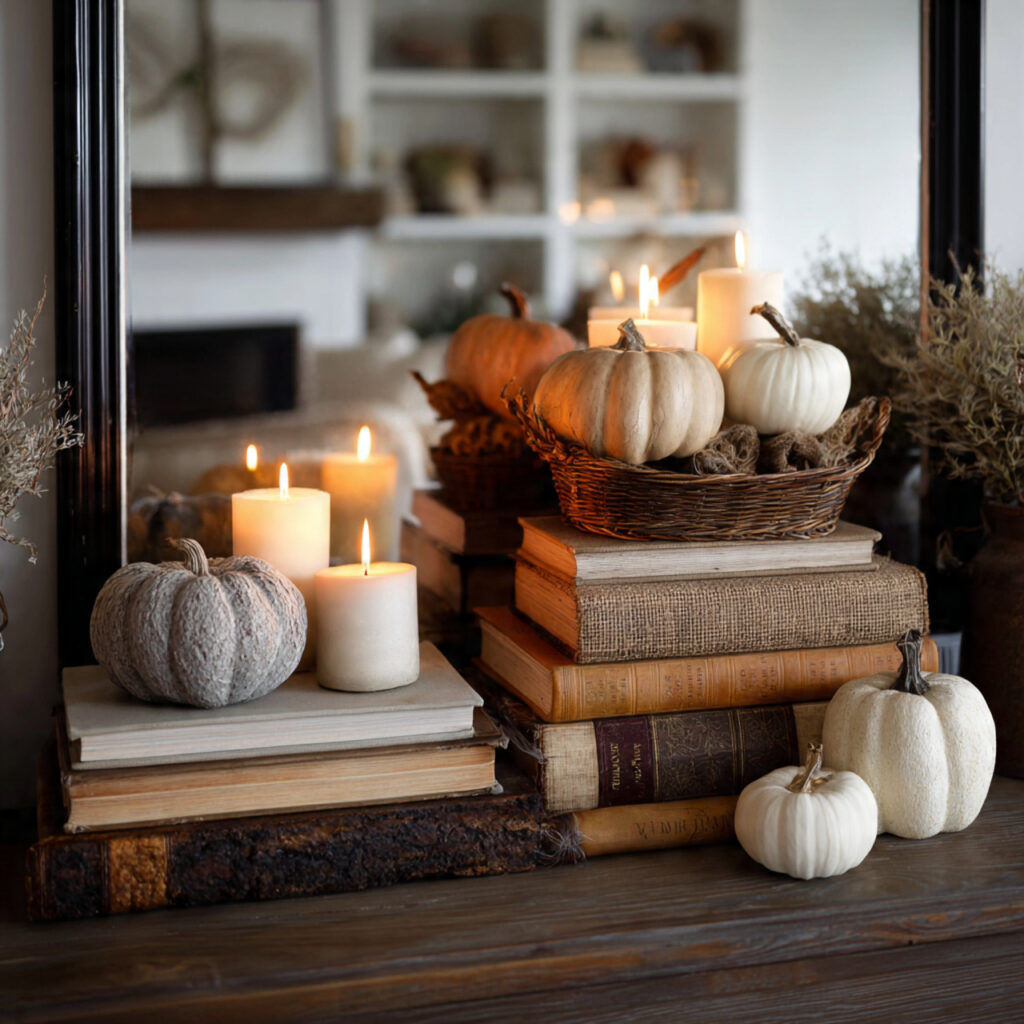 22 Fall Mantel Decorating Ideas for a Cozy Seasonal Refresh 18 Book Stack Foundation