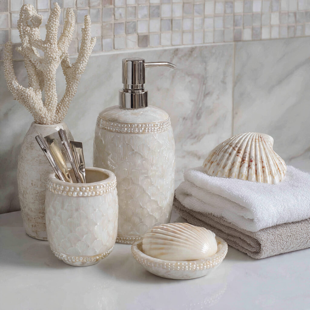 Pearl and Shell Bathroom Accessories