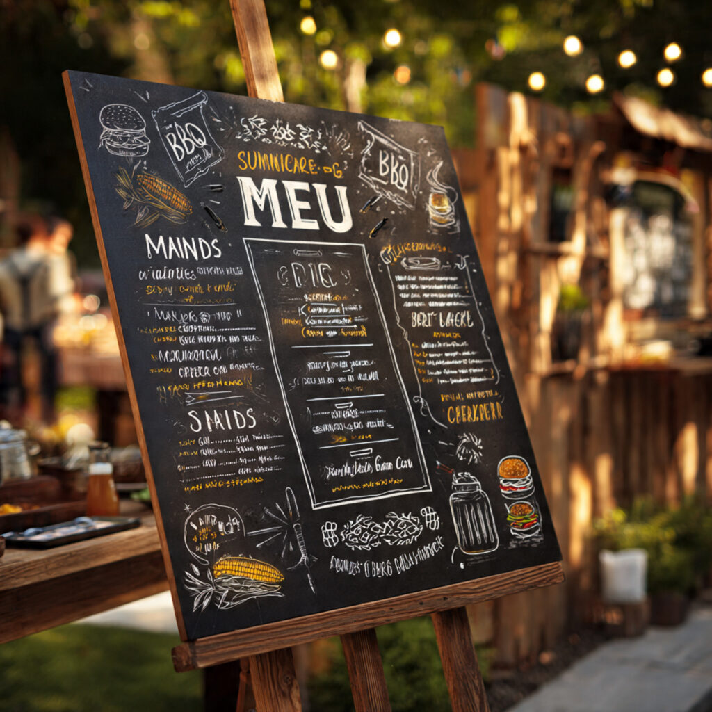 26 Summer Chalkboard Ideas That Add a Fun, Creative Touch to Your Home Try These Cute Designs Today 19 A BBQ or Outdoor Entertaining Menu