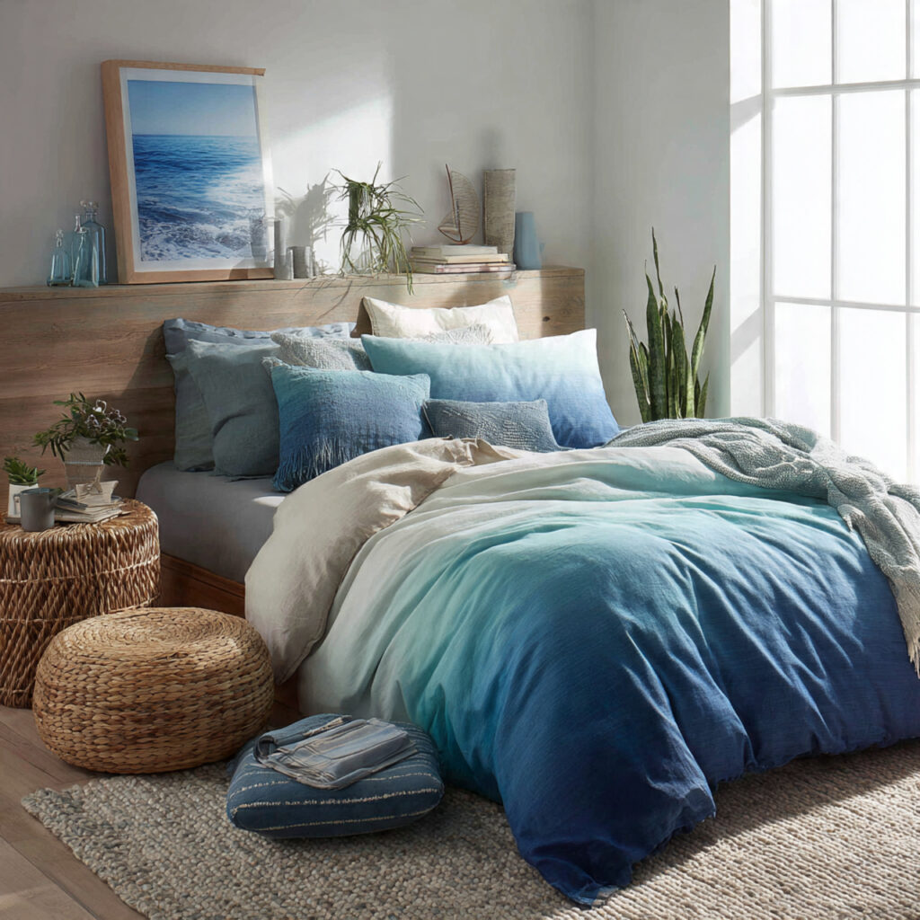 An Ombre Ocean Bedding Set