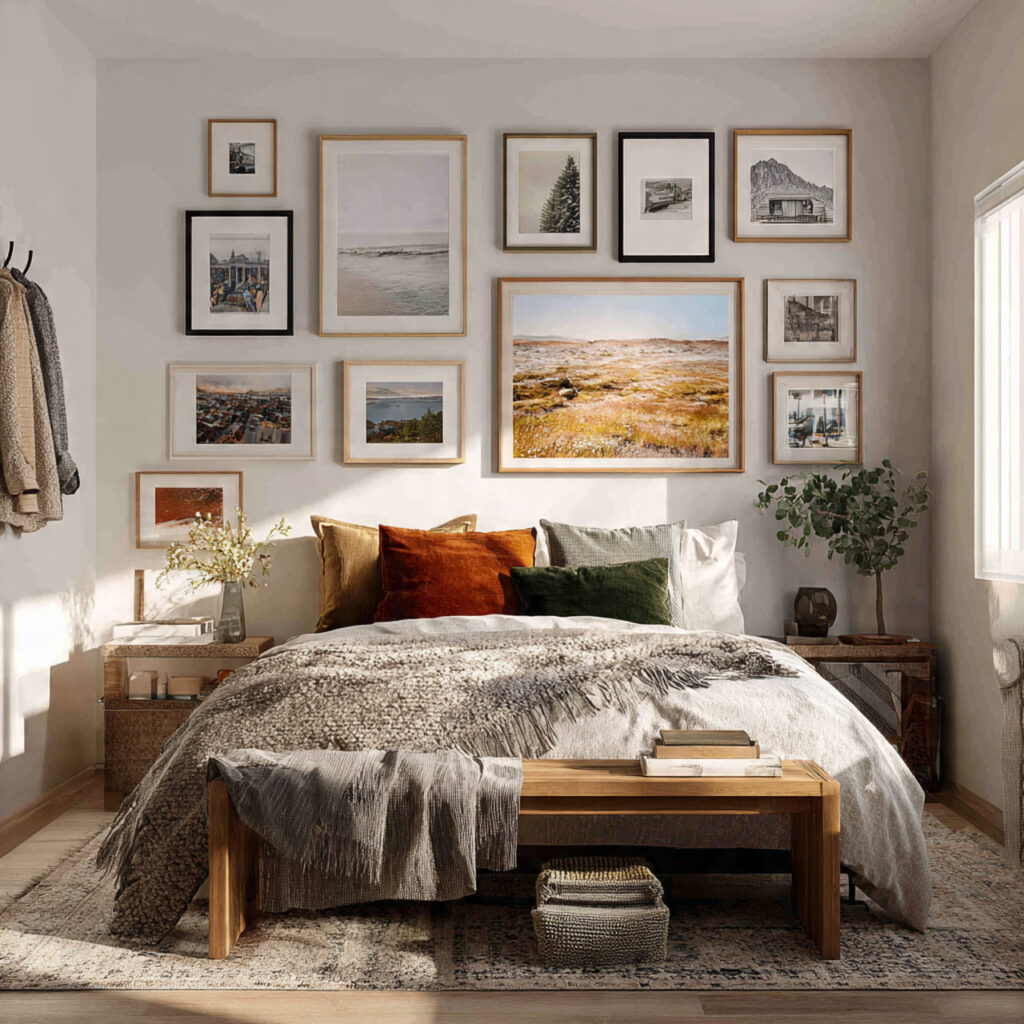 A Gallery Wall of Mixed Frames and Art