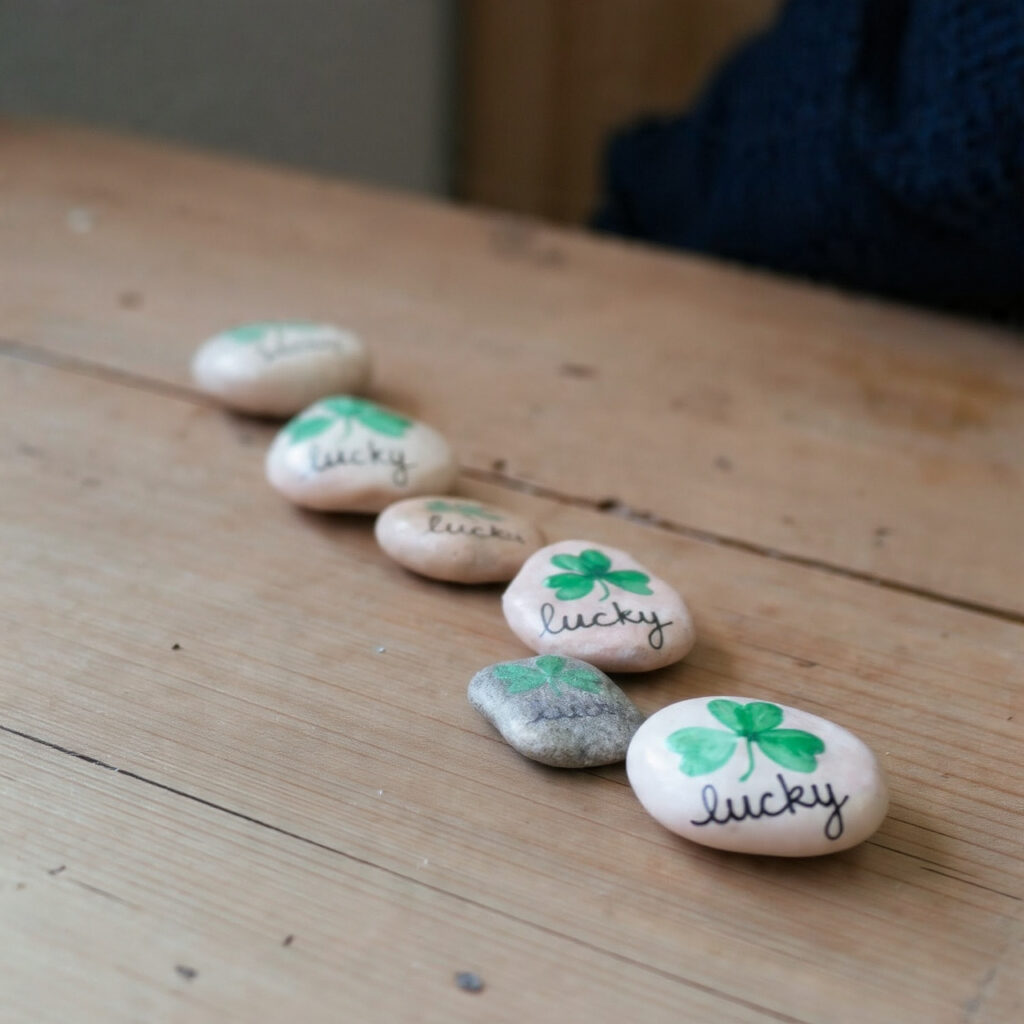 Painted River Stone Lucky Charms