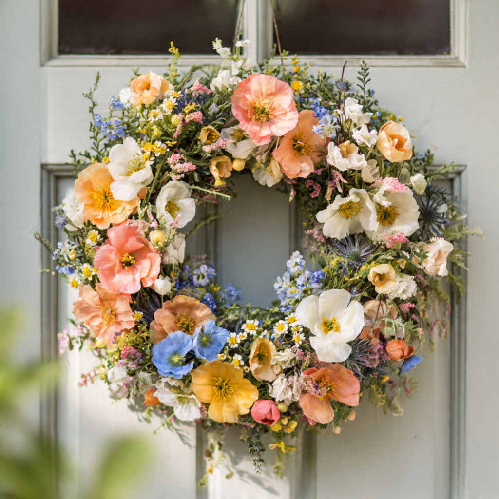 A Mixed Summer Wildflower Wreath