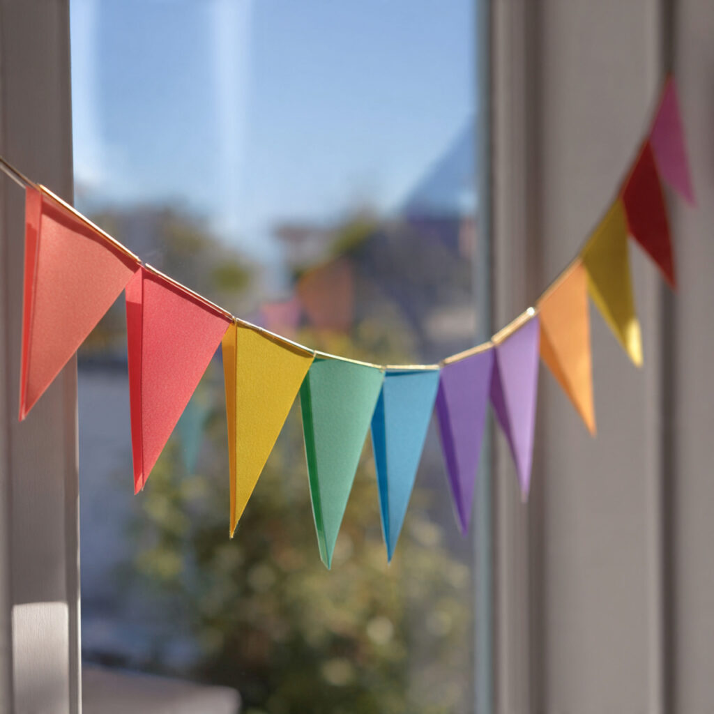 A Rainbow Paper Bunting