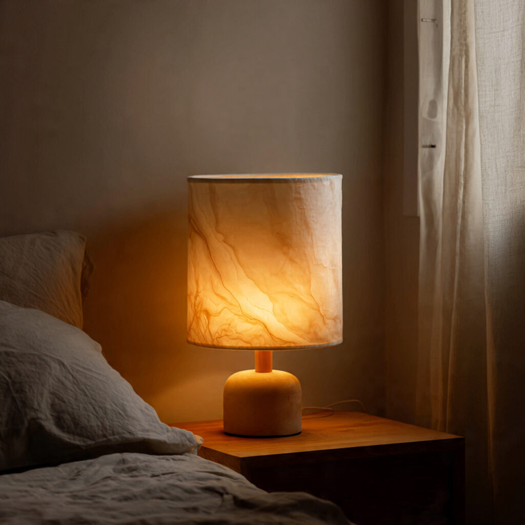21 Cozy Bedroom Ideas That Make Your Space Warm, Relaxing, and Perfect for Everyday Comfort 21 Use a Bedside Table Lamp With a Fabric Shade
