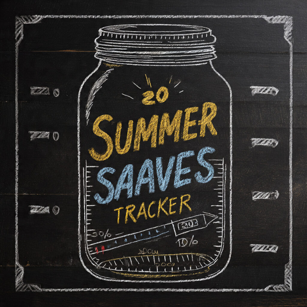 26 Summer Chalkboard Ideas That Add a Fun, Creative Touch to Your Home Try These Cute Designs Today 21 A Summer Savings Goal Tracker