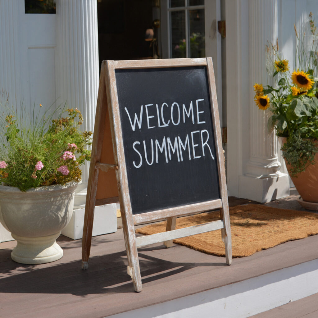 A Chalkboard or Welcome Sign That Changes