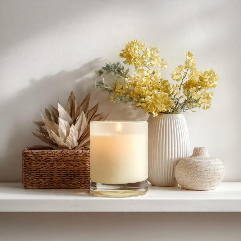 A Summer-Scented Candle as the Centerpiece