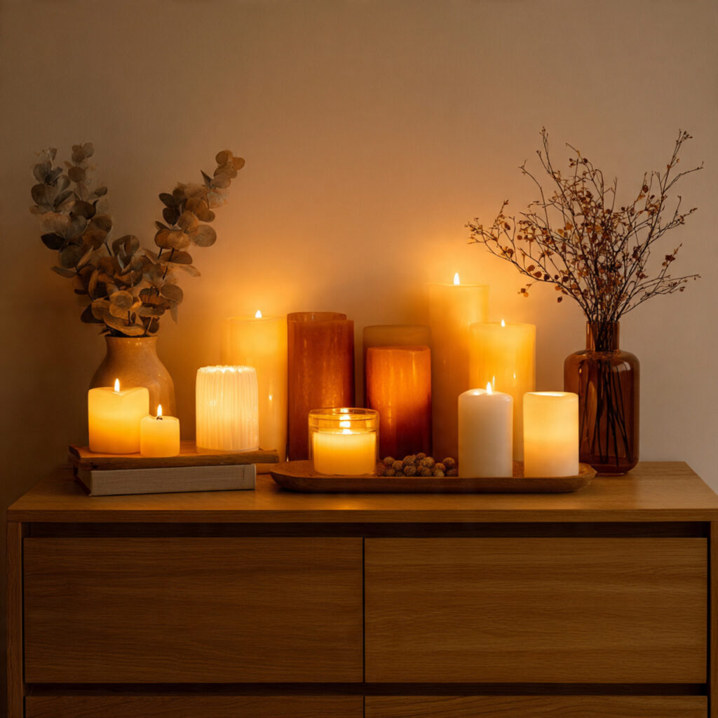 Display a Collection of Candles in Varying Heights