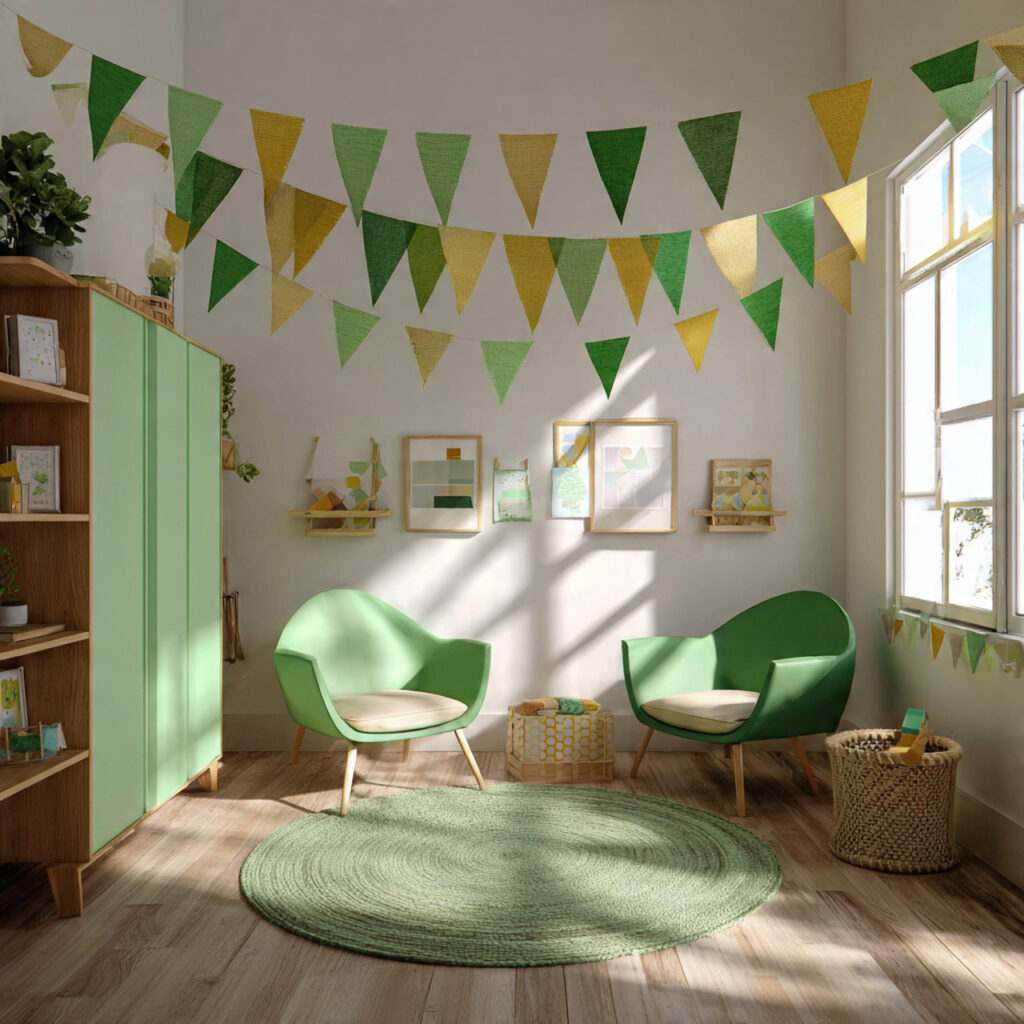 Green Classroom or Playroom Bunting