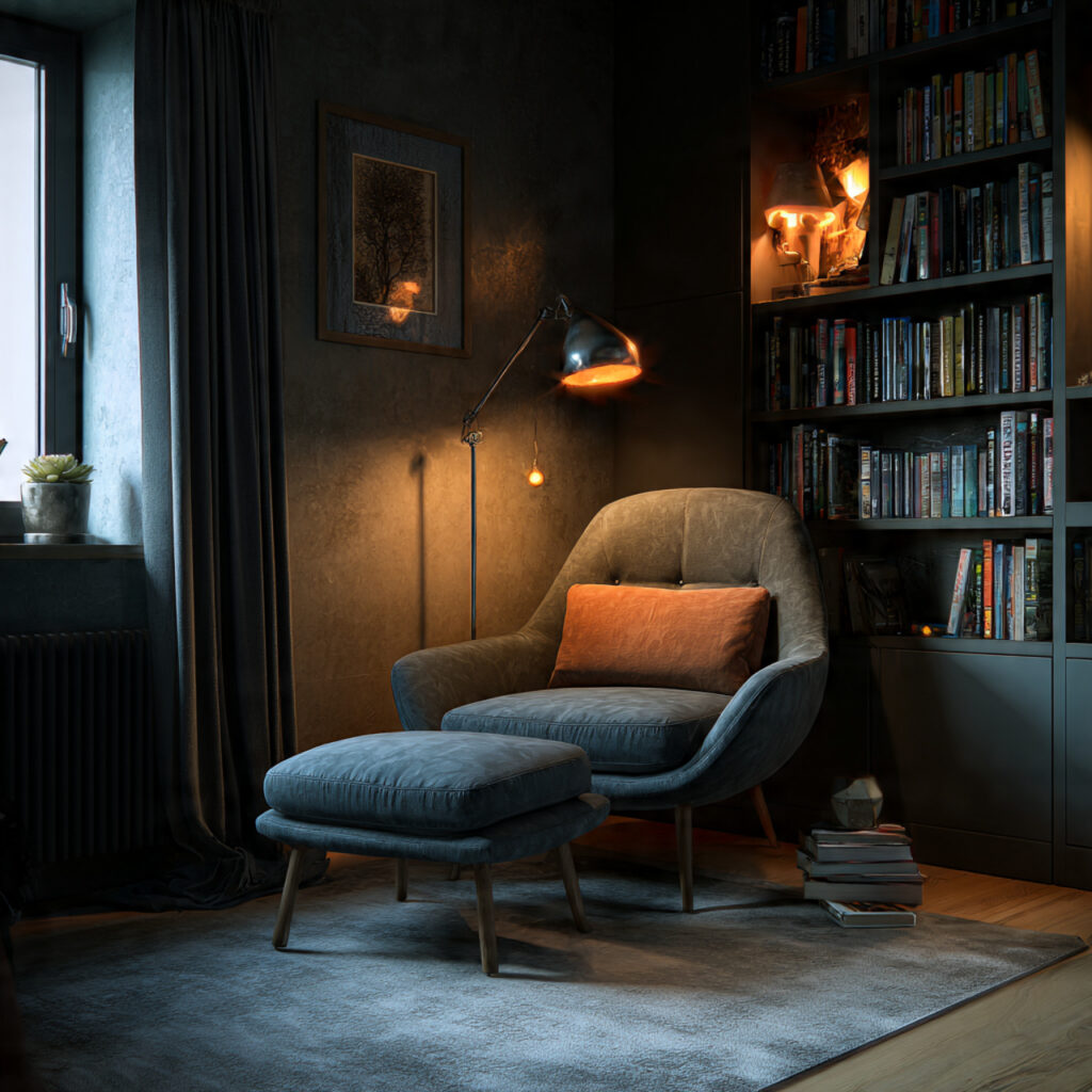 24 Bedroom Ideas for Men That Look Clean, Stylish, and Masculine Upgrade Your Space Today 23 Masculine Bookshelf and Reading Corner Setup