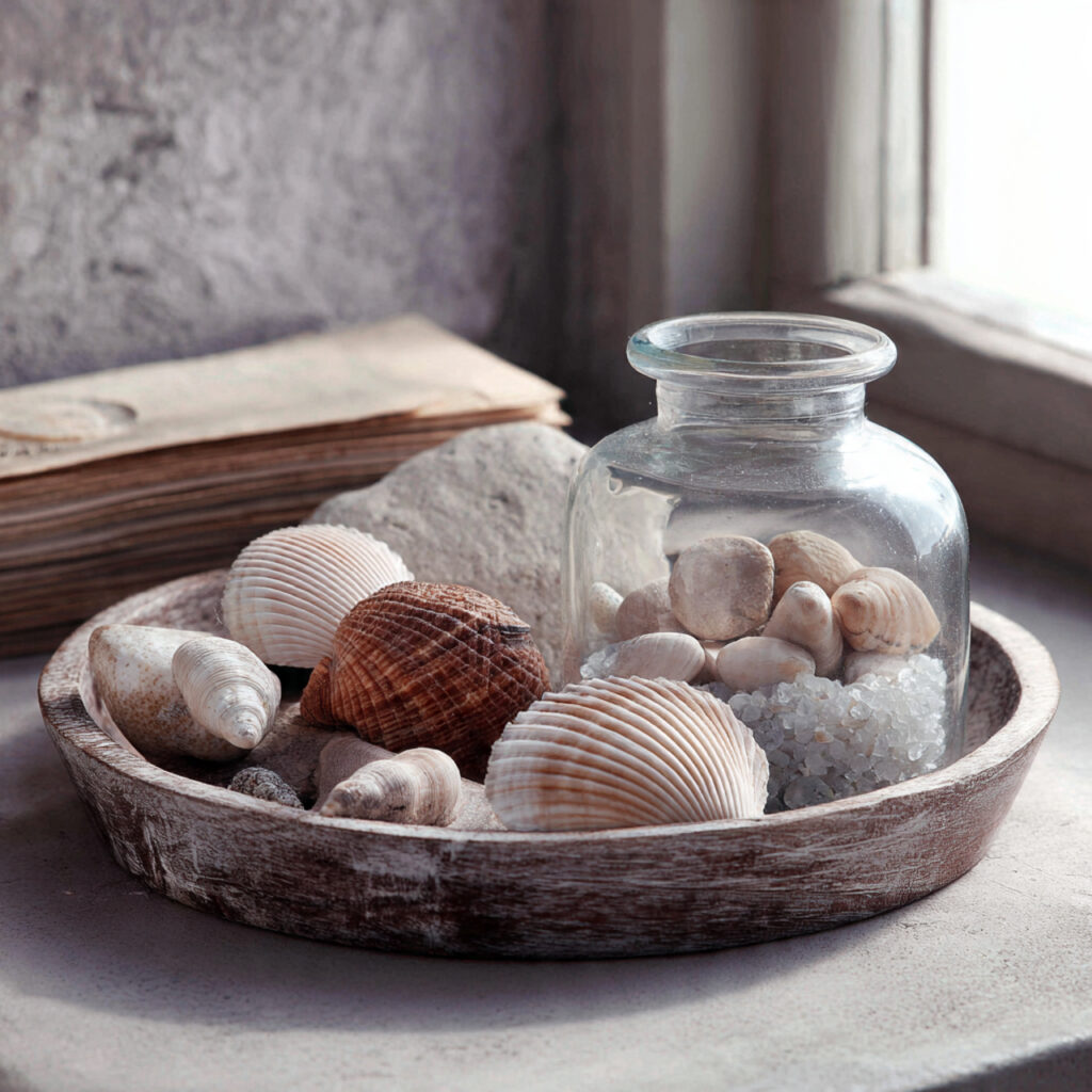 Shells and Natural Found Objects on Display